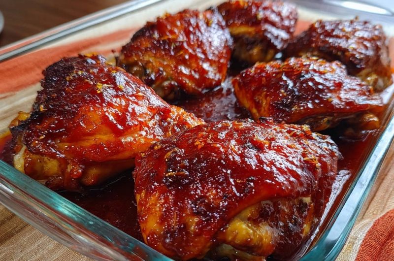 Sticky BBQ Glazed Chicken Thighs