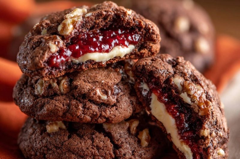 Stuffed Chocolate Walnut Cookies