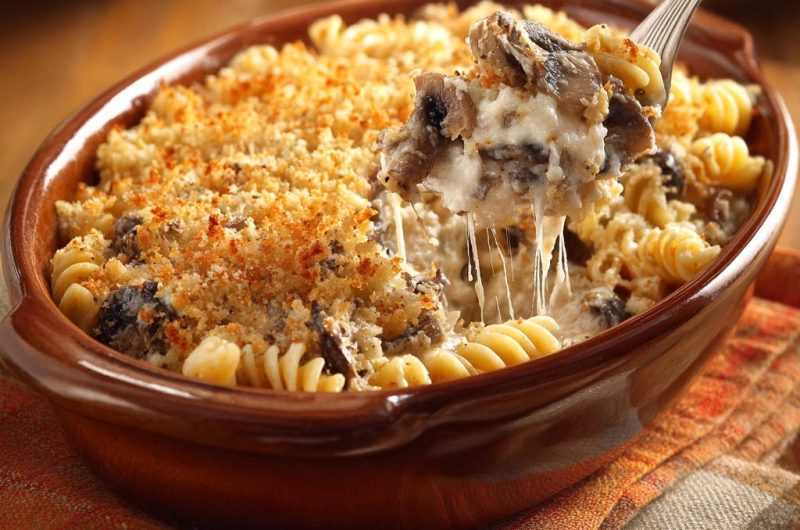Creamy Mushroom Fusilli Bake