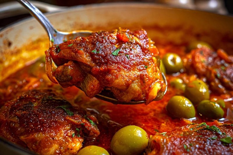 Savory Braised Chicken Thighs and Olives