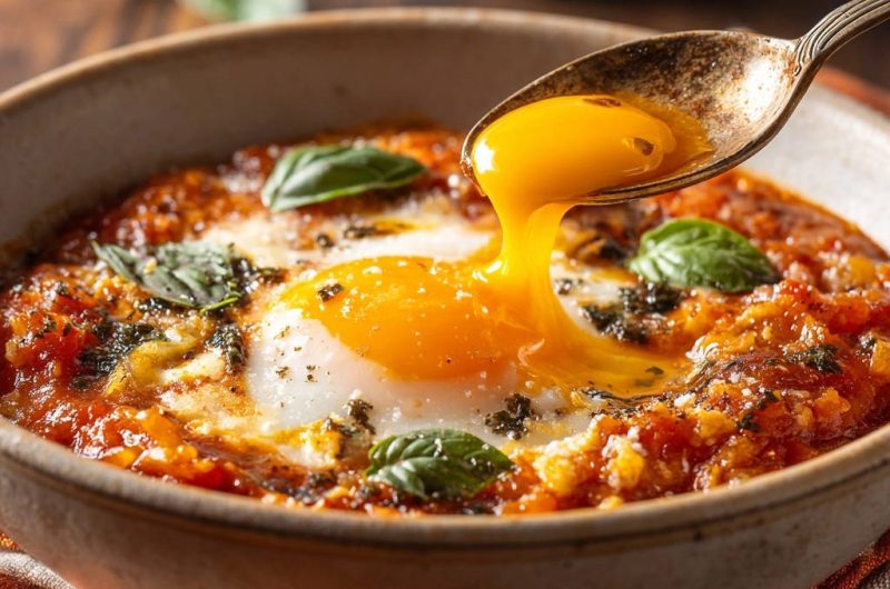 Single-Serve Baked Eggs in Tomato Sauce