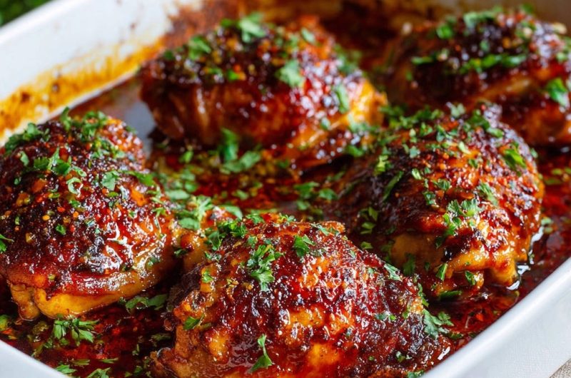 Sticky Glazed Chicken Thighs