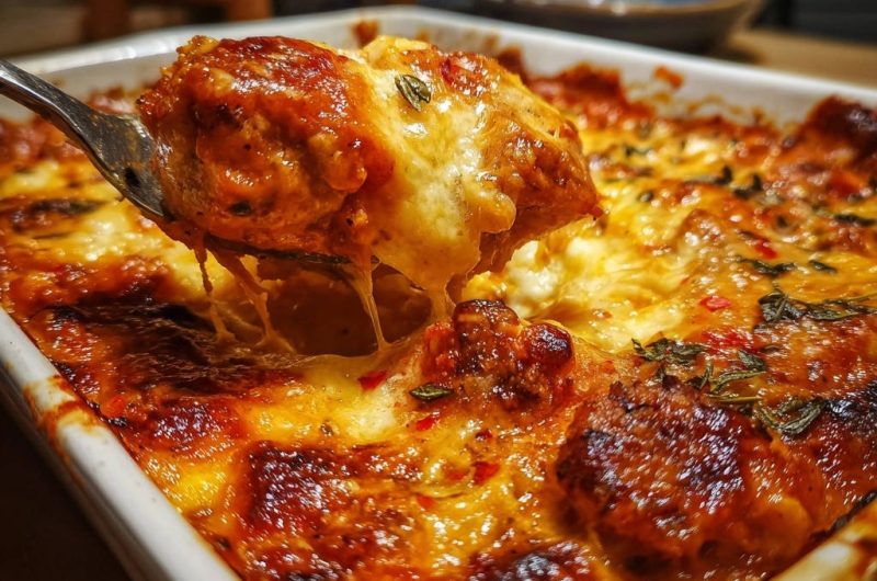 Cheesy Baked Meatballs