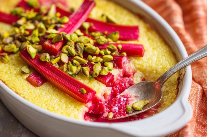 Rhubarb Semolina Bake