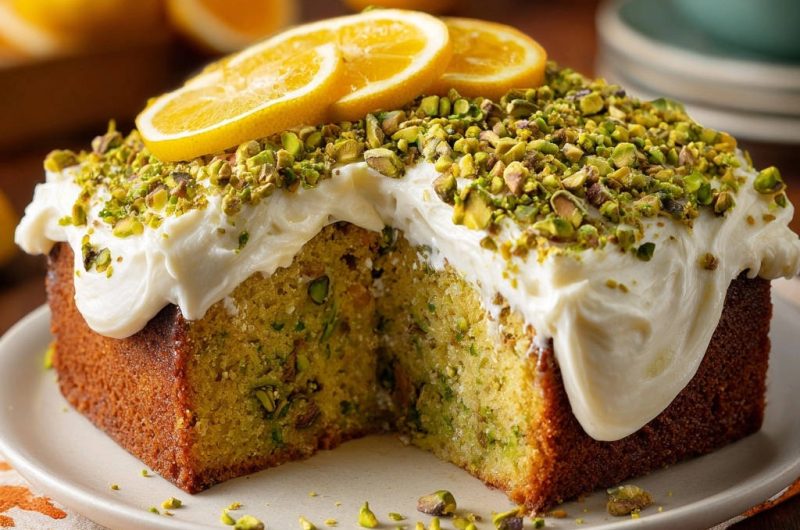 Zucchini Pistachio Lemon Cake