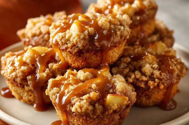 Caramel Apple Crumb Muffins