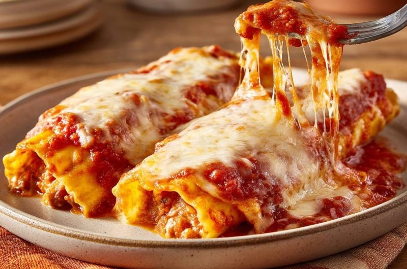 Cheesy Beef Manicotti