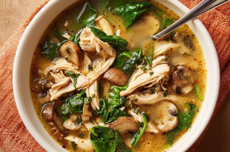Chicken Mushroom Spinach Soup