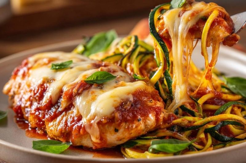 Chicken Parmesan with Zucchini Noodles