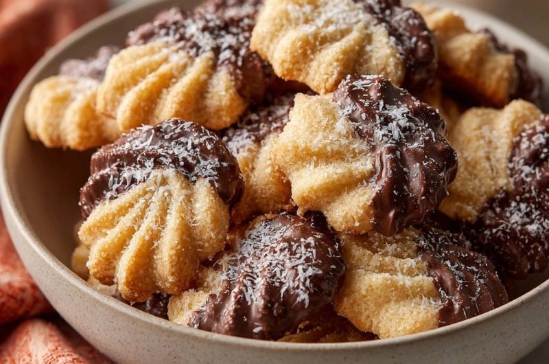 Chocolate Dipped Spritz Cookies