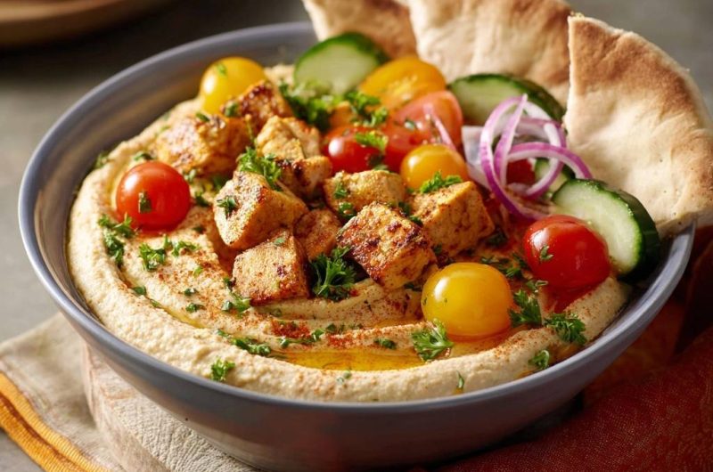 Loaded Hummus with Crispy Spiced Tofu