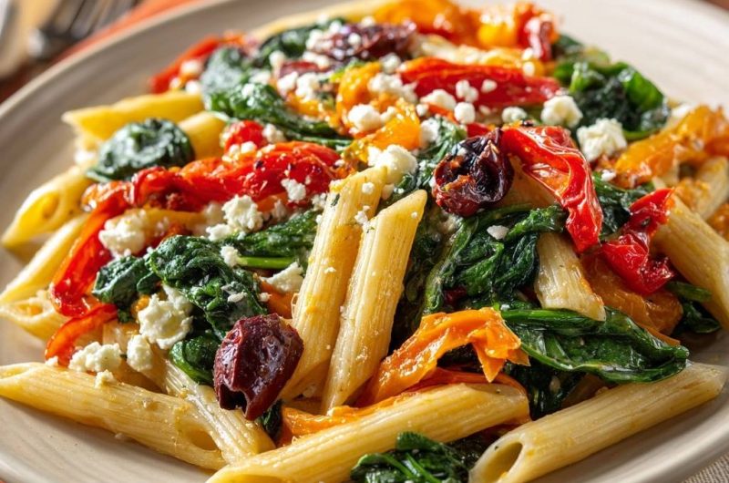 Mediterranean Penne with Spinach & Feta