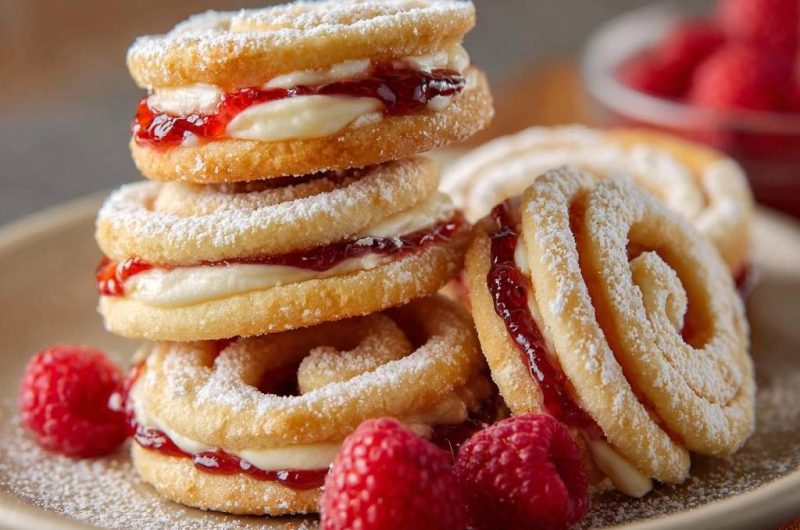 Raspberry Cream Crullers