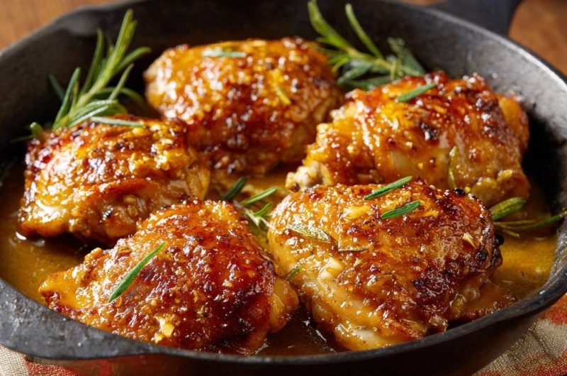 Rosemary Orange Glazed Chicken Thighs