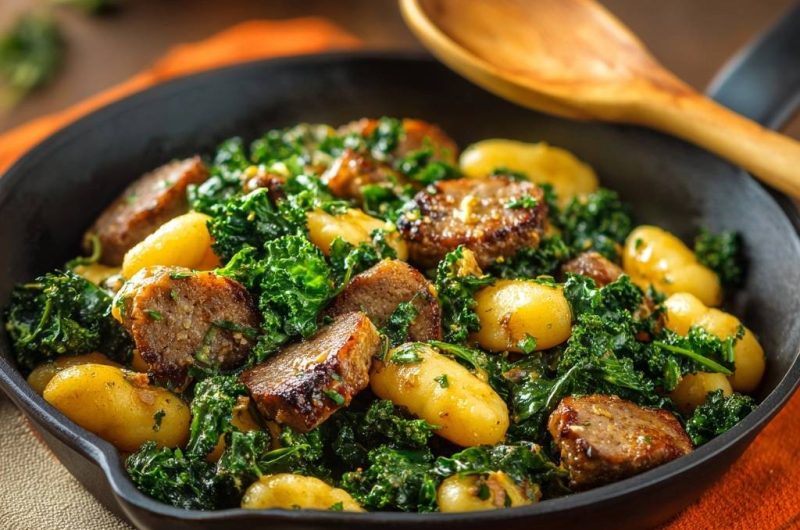 Skillet Gnocchi with Italian Sausage and Kale