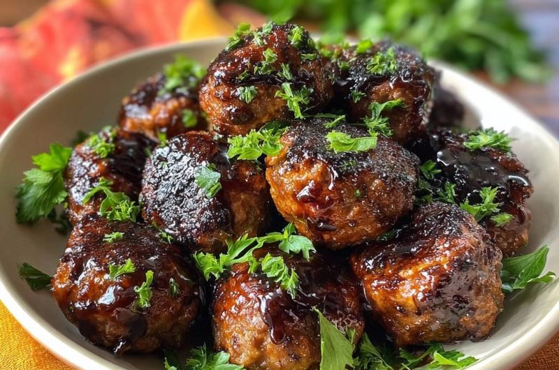 Sticky Glazed Meatballs