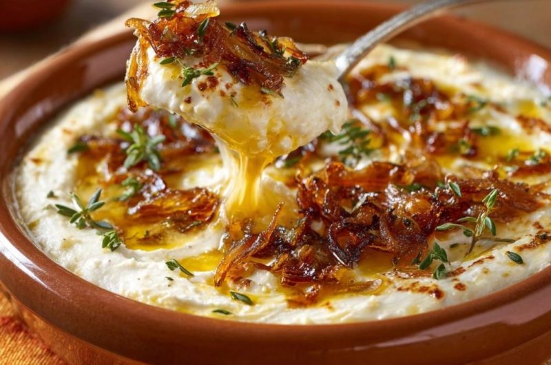 Whipped Feta with Crispy Onions and Honey Thyme
