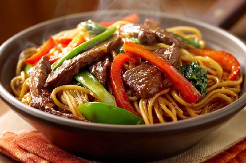 Beef Bell Pepper Noodle Stir-Fry