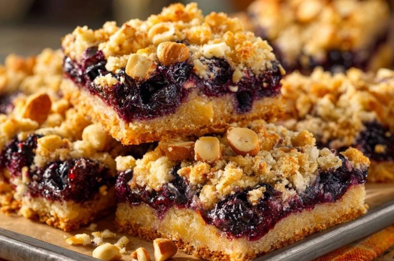 Blueberry Hazelnut Crumble Bars