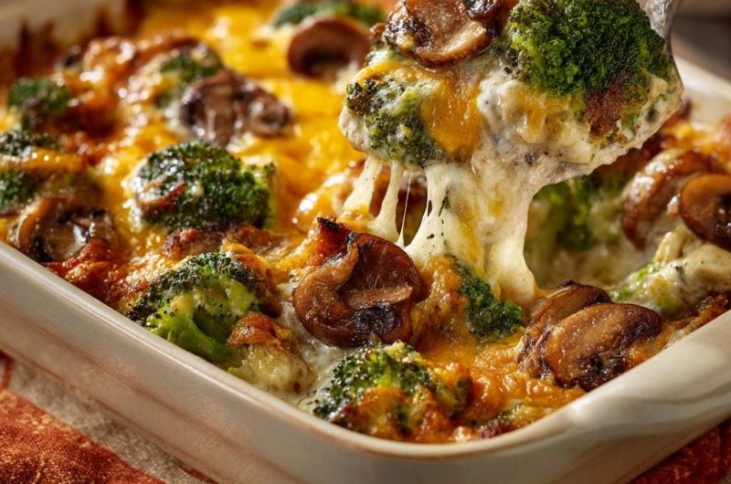 Cheesy Broccoli Mushroom Casserole