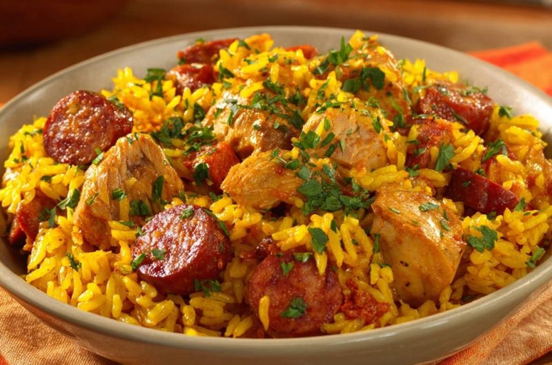 Chicken and Yellow Rice Skillet