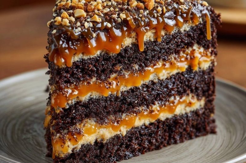 Chocolate Caramel Peanut Cake