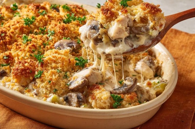 Chicken Mushroom Pasta Bake