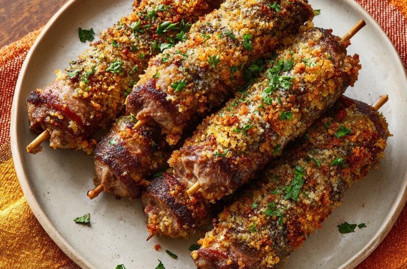 Steak Roll Skewers