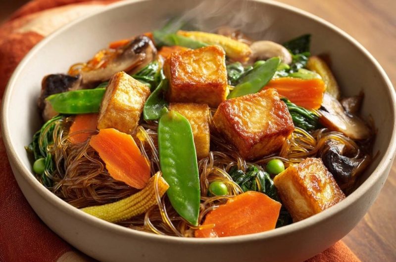 Tofu Veggie Glass Noodle Stir-Fry