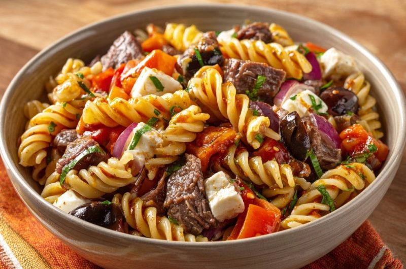 Mediterranean Steak Pasta Salad