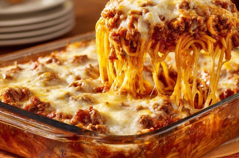 Cheesy Baked Spaghetti