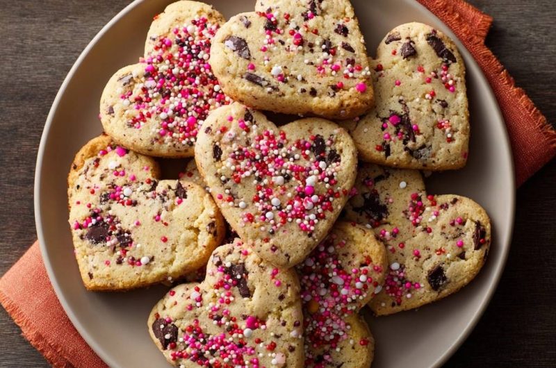 Chocolate Chip Heart Cookies