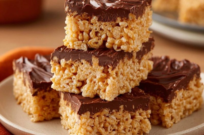 Chocolate Frosted Rice Krispie Treats