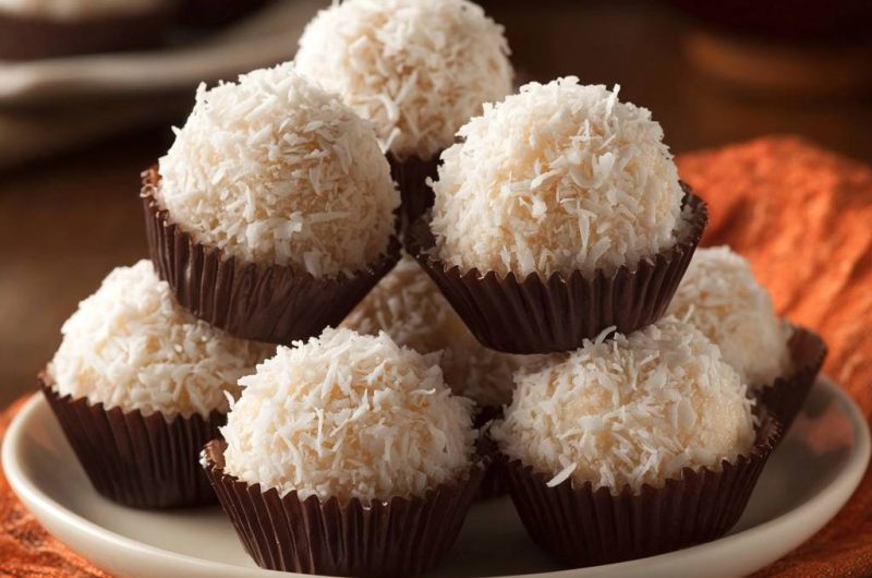 Coconut Balls in Chocolate Cups