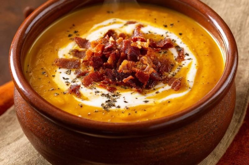 Creamy Butternut Squash Bacon Soup