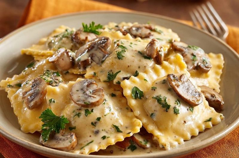 Creamy Mushroom Ravioli