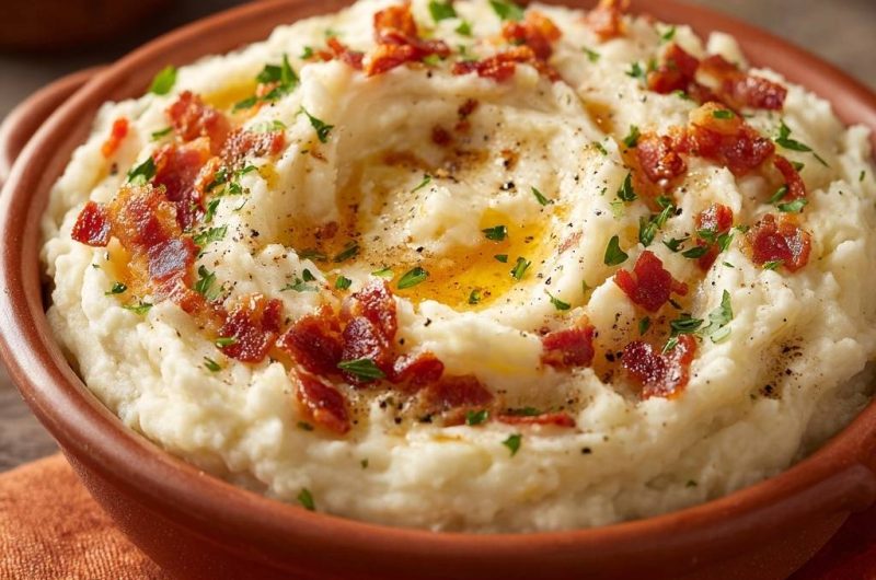 Crispy Bacon Loaded Mashed Potatoes