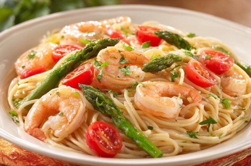 Garlic Shrimp Asparagus Pasta