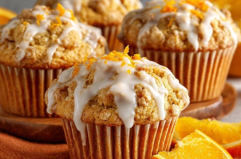 Glazed Orange Crumb Muffins