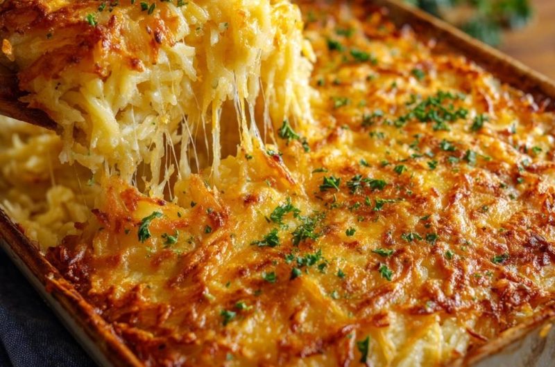 Gooey Cheesy Hash Brown Casserole