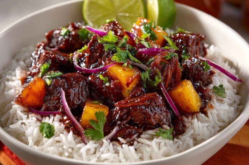 Hawaiian Pineapple Beef Rice Bowl