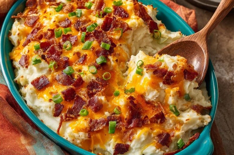 Loaded Cheddar Bacon Mashed Potatoes