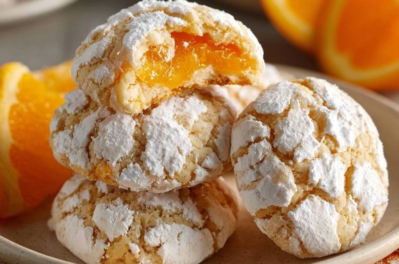 Orange Marmalade Snowball Cookies
