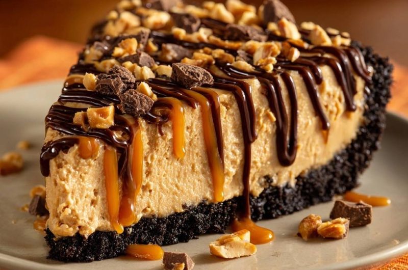 Peanut Butter Caramel Chocolate Cheesecake