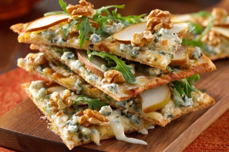Pear Blue Cheese Walnut Flatbread