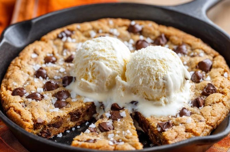 Sea Salt Chocolate Chip Skillet Cookie