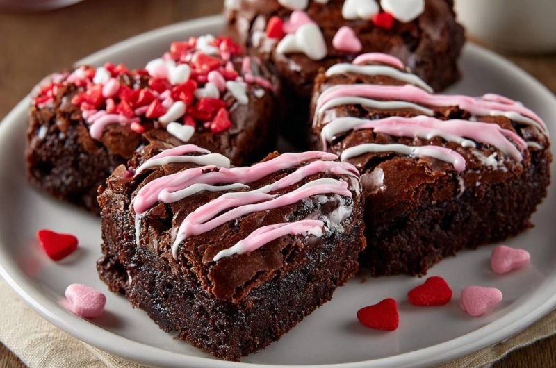 Valentine's Fudgy Heart Brownies