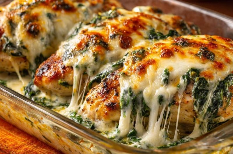 Cheesy Spinach Chicken Bake