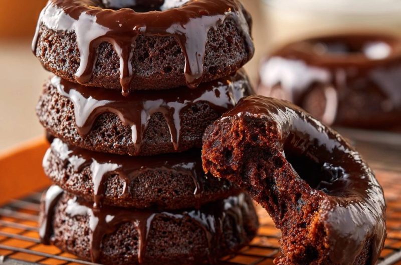Chocolate Glazed Baked Donuts