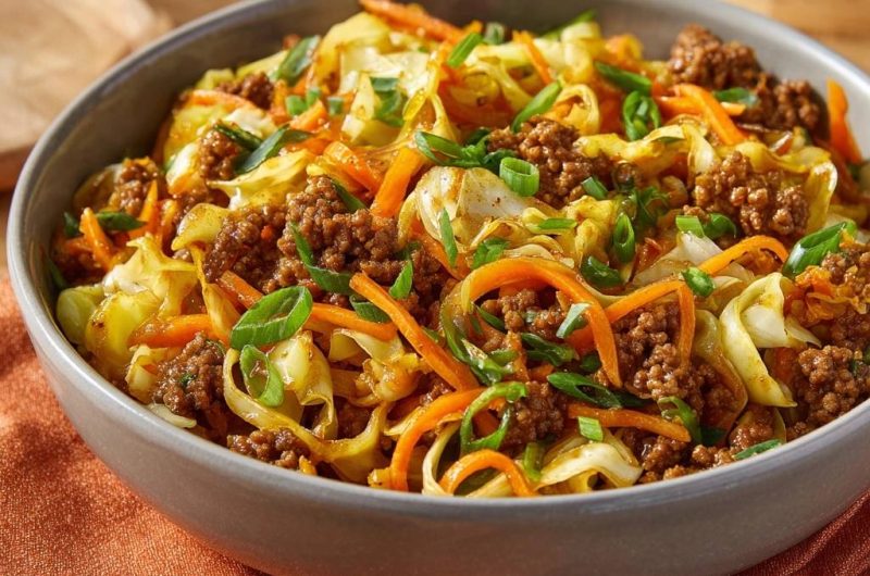 Ground Beef Cabbage Stir-Fry